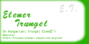 elemer trungel business card